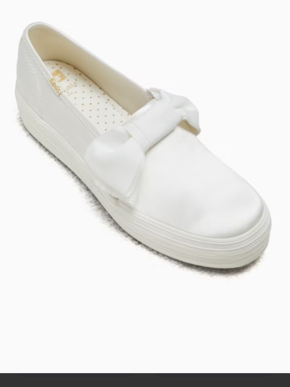 kate spade White Slip-On Bow Platform Sneakers